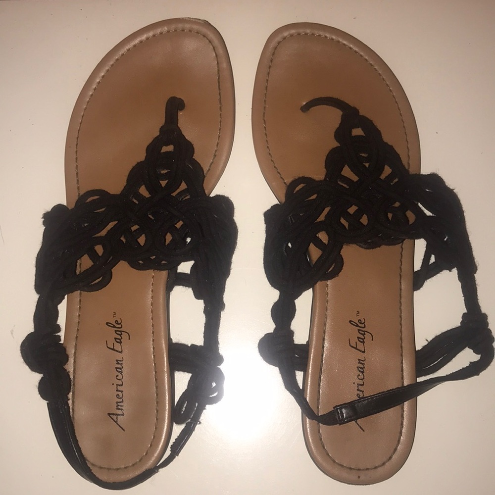 Black Crochet Sandals